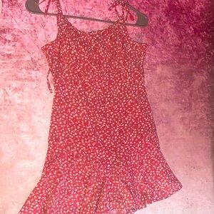 Pink Floral Spaghetti Strap Romper